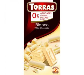 Torras Fehércsokoládé hozzáadott cukor nélkül 75g (3)