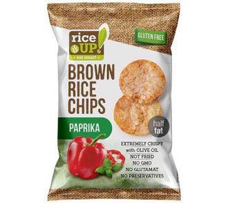 Rice Up! teljes kiőrlésű barna rizs chips paprikás ízesítéssel 60g