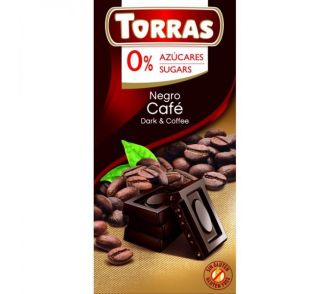 Torras kávés étcsokoládé hozzáadott cukor nélkül, édesítőszerrel 75g (TR 17)